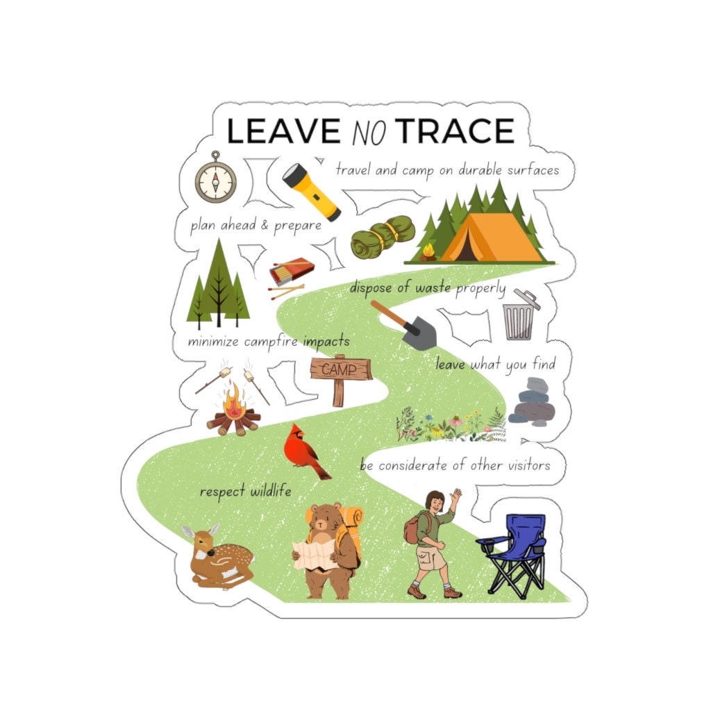 Leave No Trace Die cut Stickers Outdoorsy Stickers Etsy