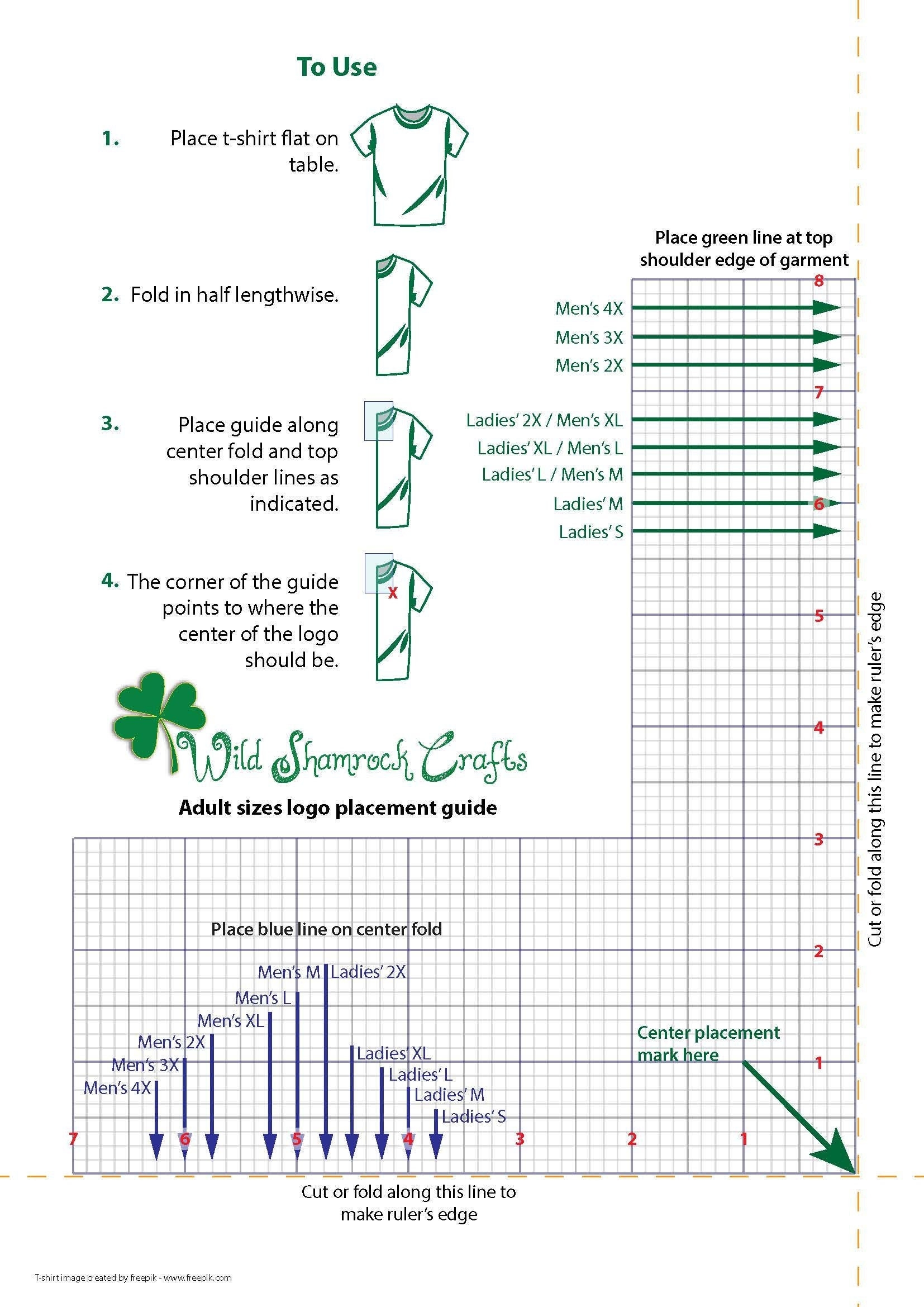Left side Adult Printable Machine Embroidery Logo Placement Guide For Adult Sizes Etsy Canada