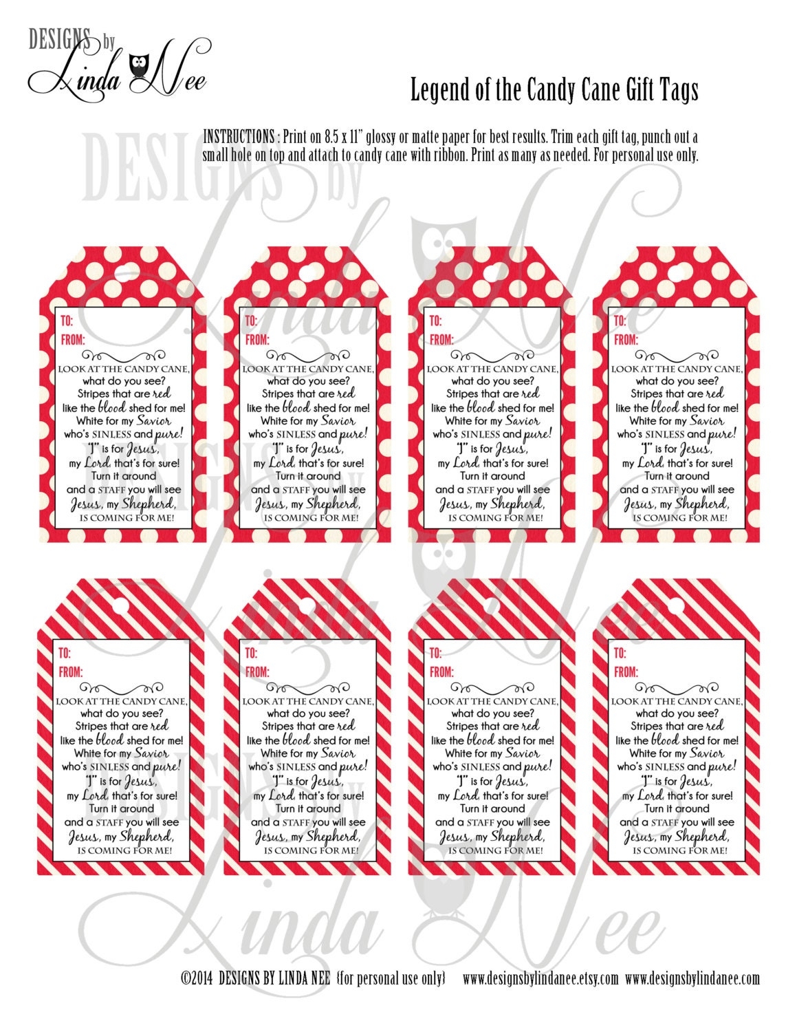 Legend Of The Candy Cane Gift Tag Card For Witnessing At 