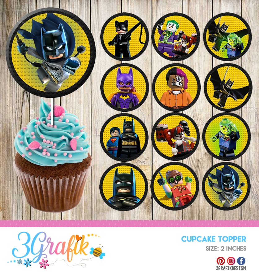 Lego Batman Cupcake Topper Printable