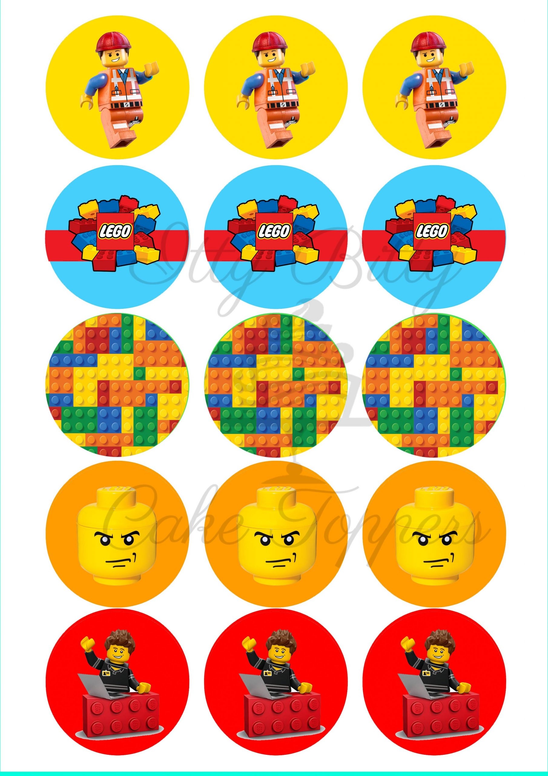 Lego Cupcake Topper Cupcake Decorations Toppers And Wrappers Lego Theme By Festabox