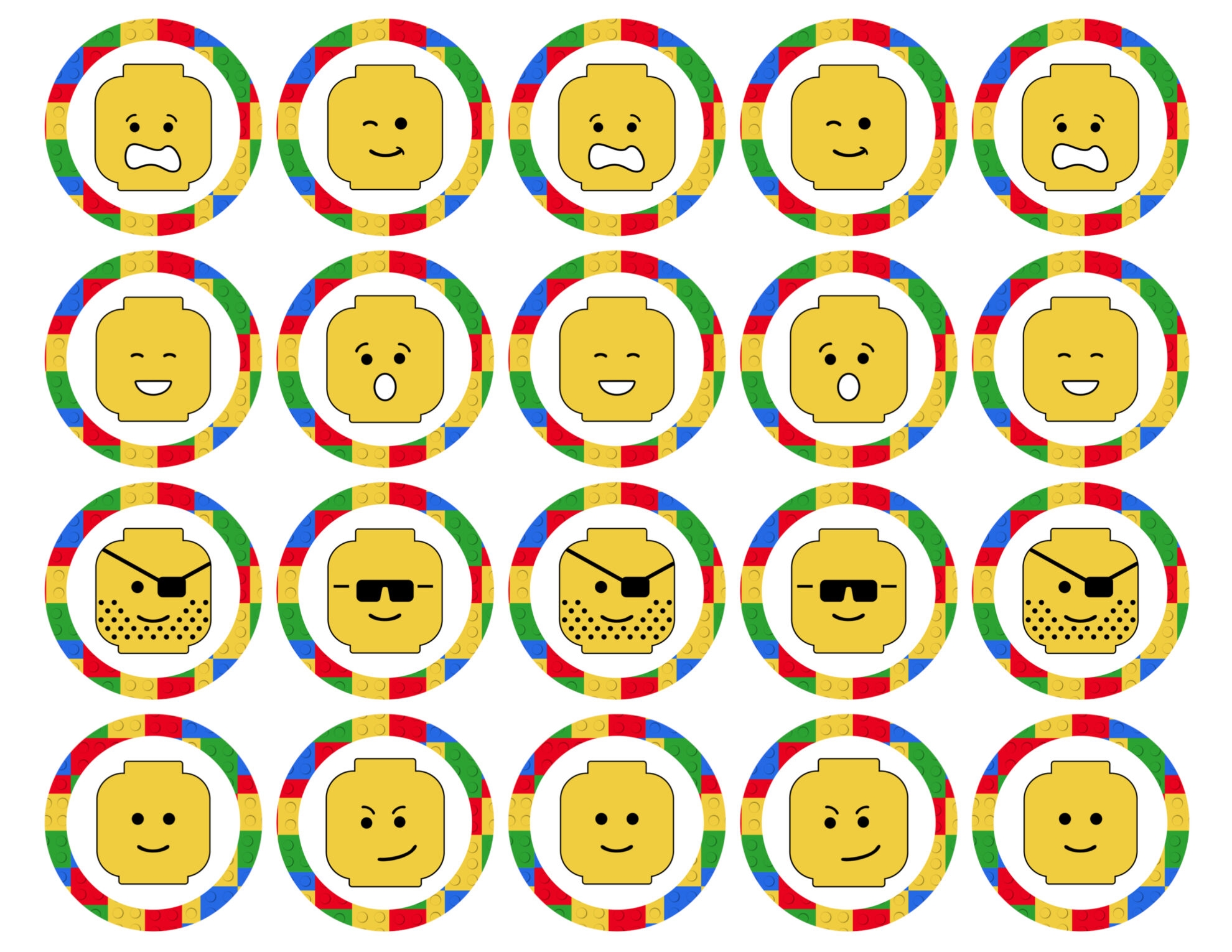 Lego Cupcake Toppers Printable Paper Trail Design