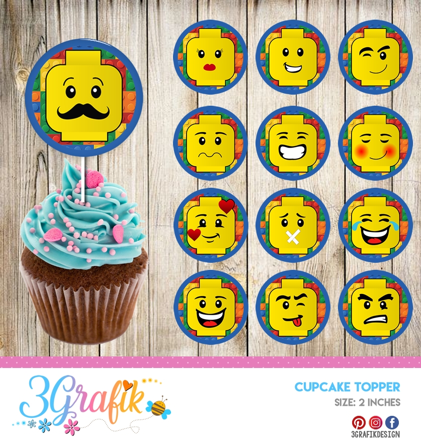 Lego Cupcakes Topper Printable
