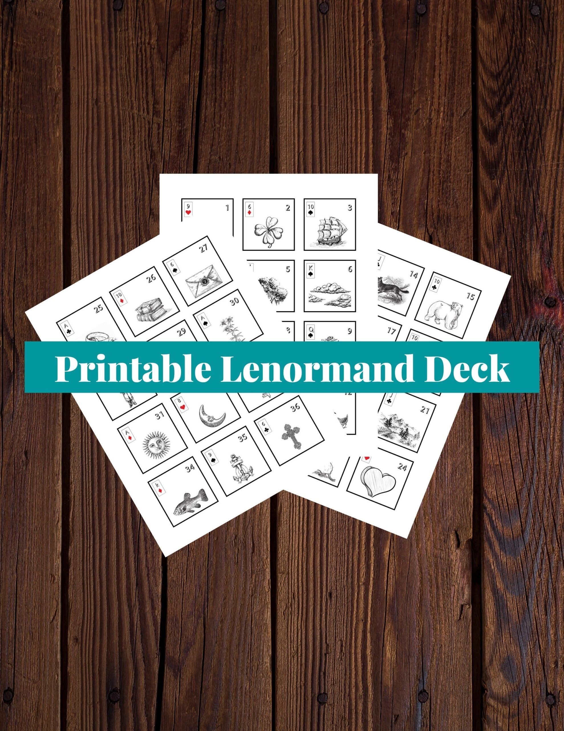 Lenormand Deck Printable Etsy