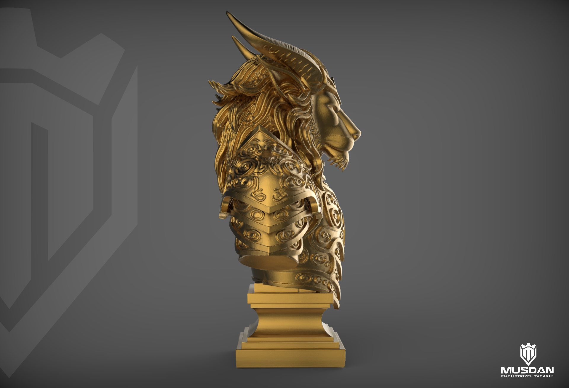 Leonar The Warborn Fantasy Lion Warrior Bust 3D Printable