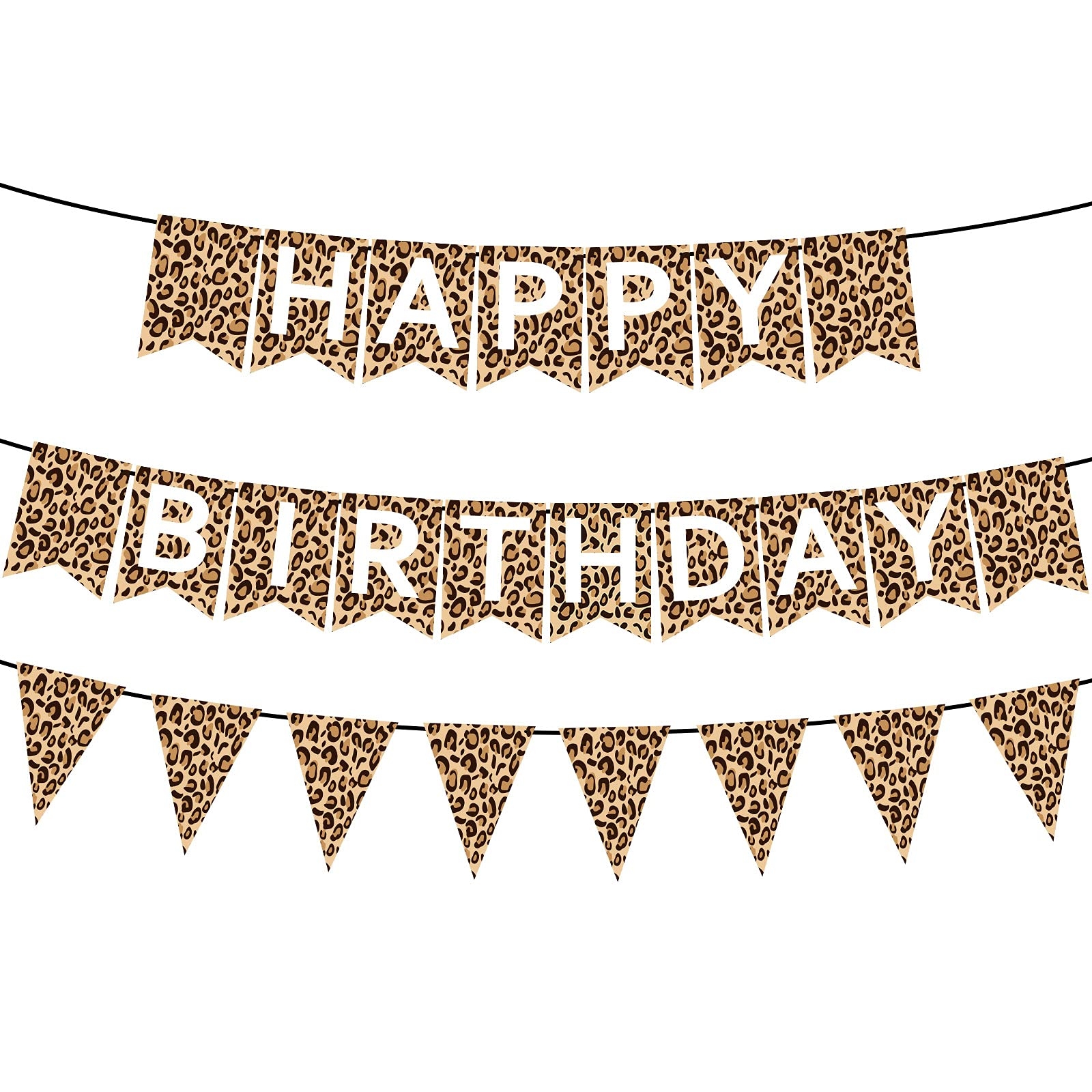 Leopard Print Happy Birthday Banner Cheetah Print Pennant Safari Party Sign Banner Jungle Animals Theme Birthday Decorations Boy Girl Baby Shower Supplies Baby Kids 1st First Decor Amazon sg Toys