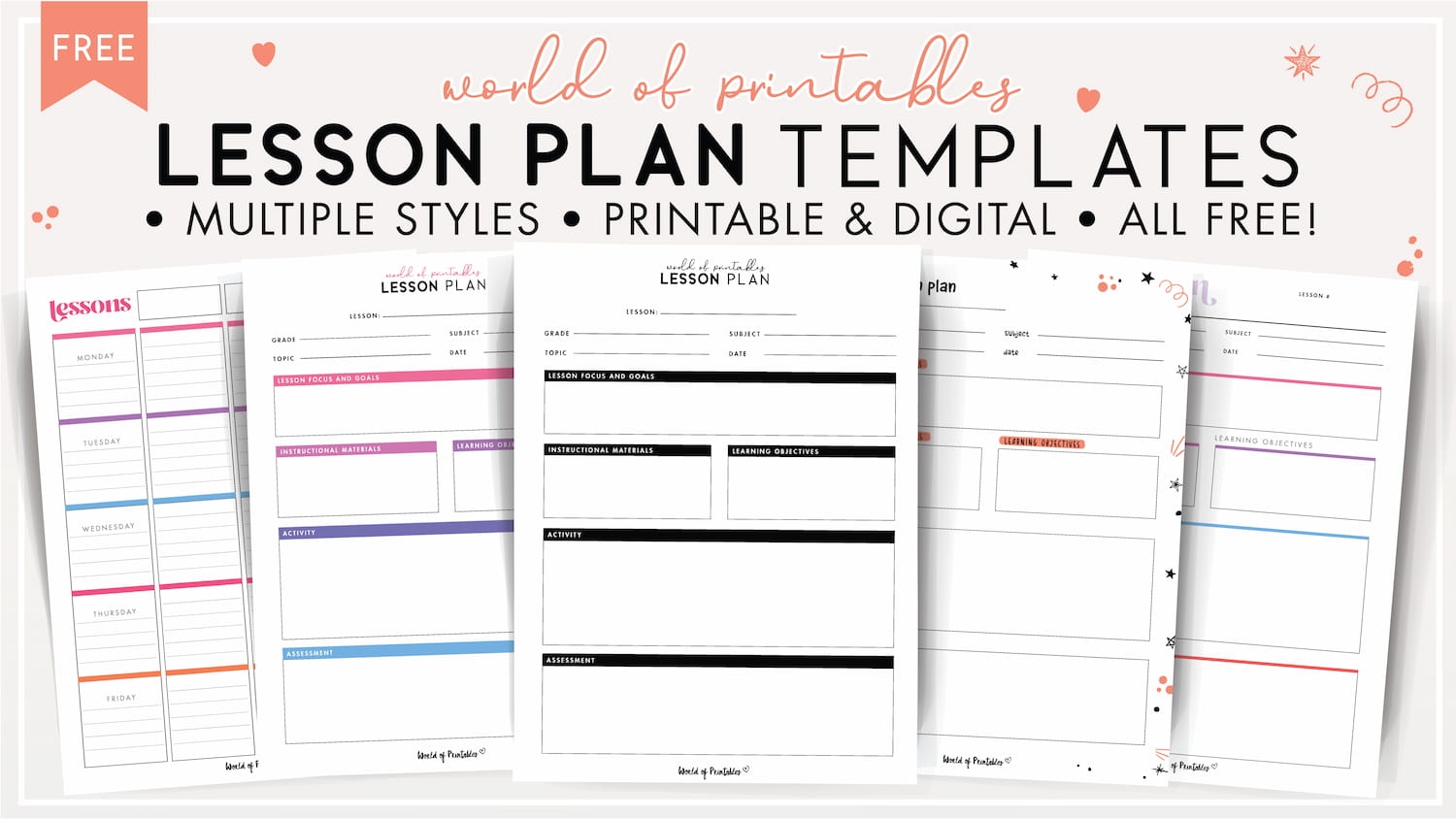 free printable lesson plan templates