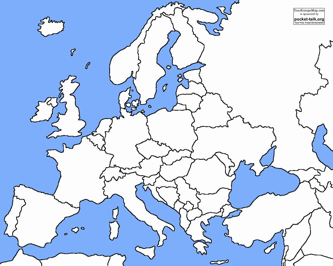 printable blank map of europe