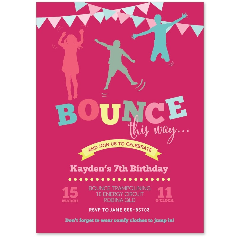 Lets Jump Birthday Invitations