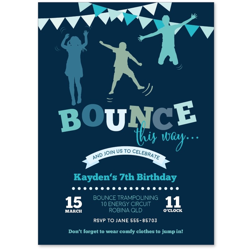 Lets Jump Birthday Invitations
