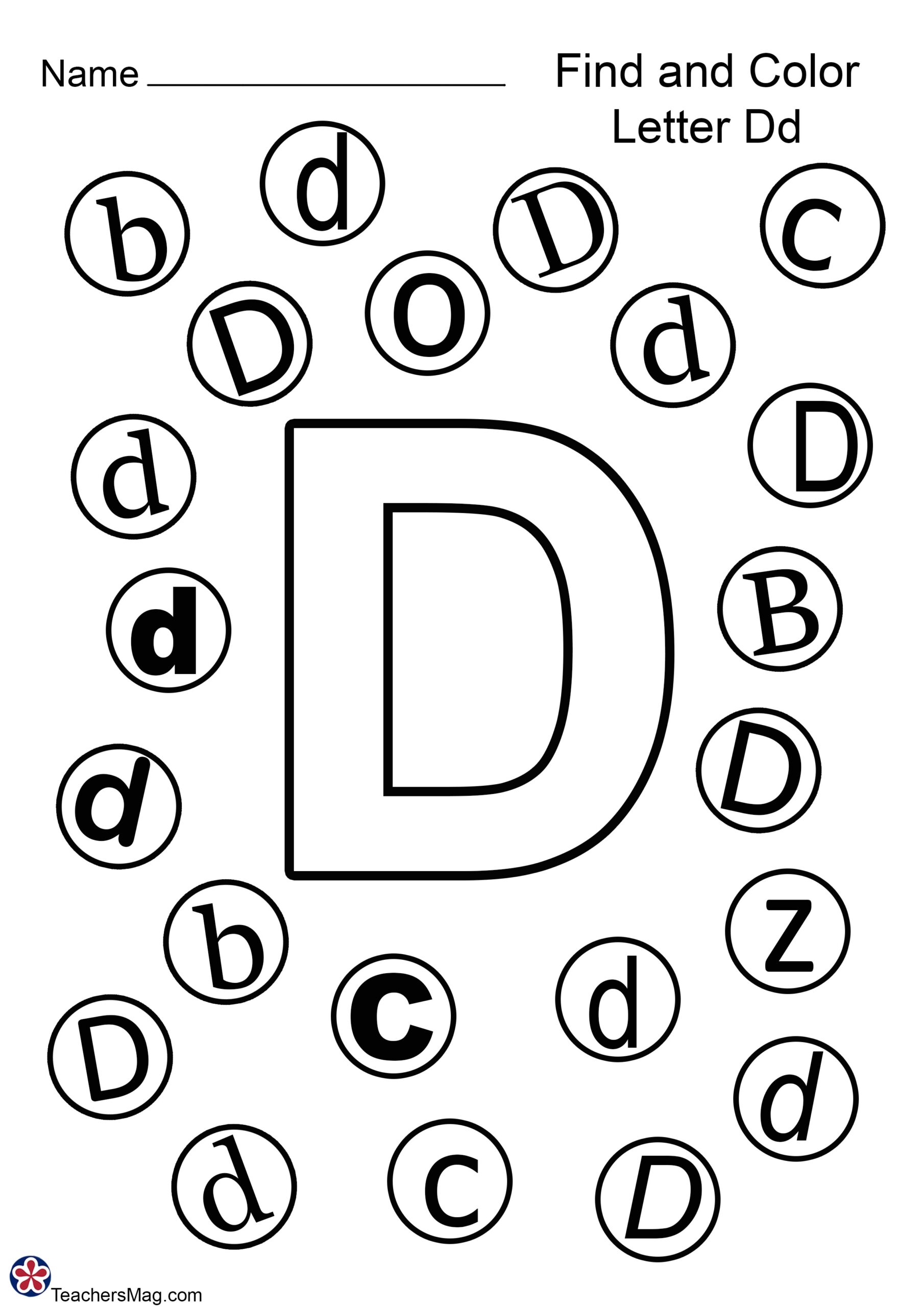 free printable worksheets letter d