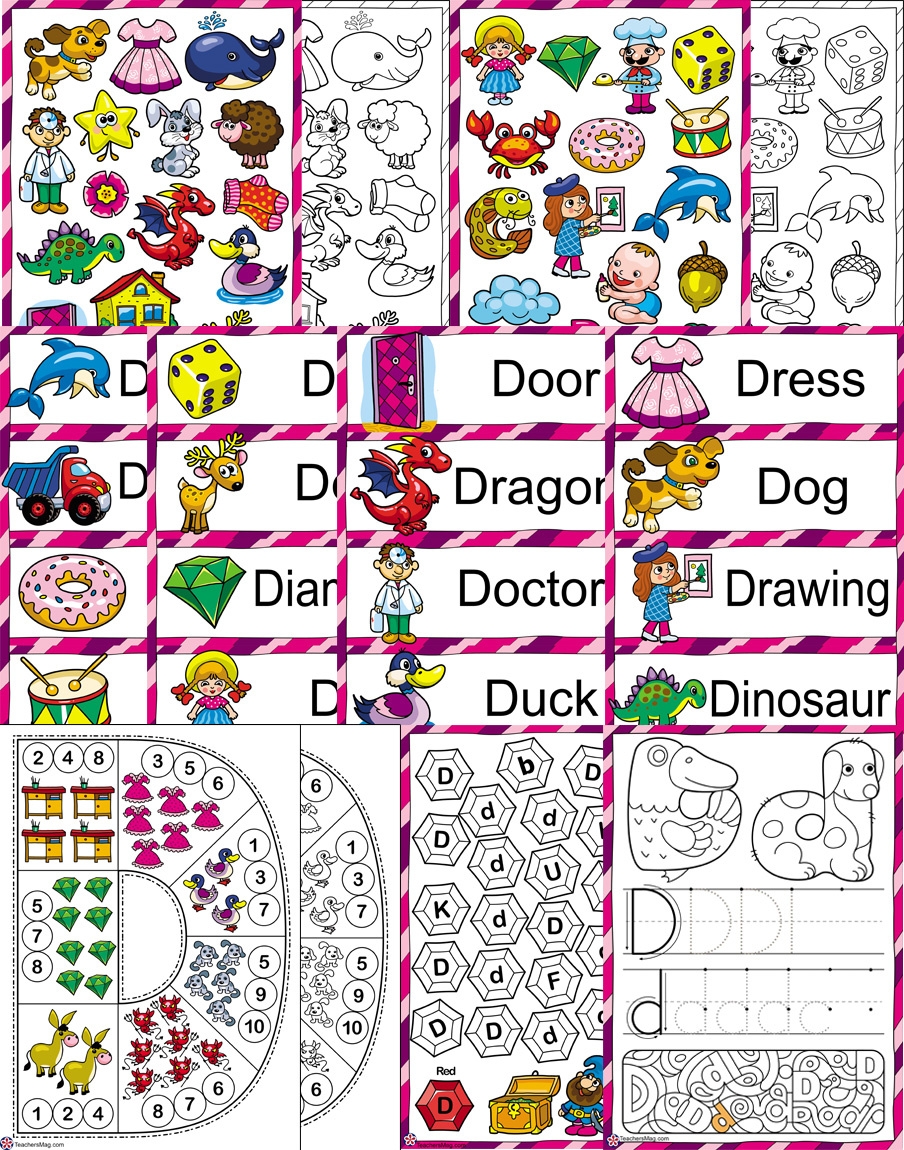 d sound worksheets printable
