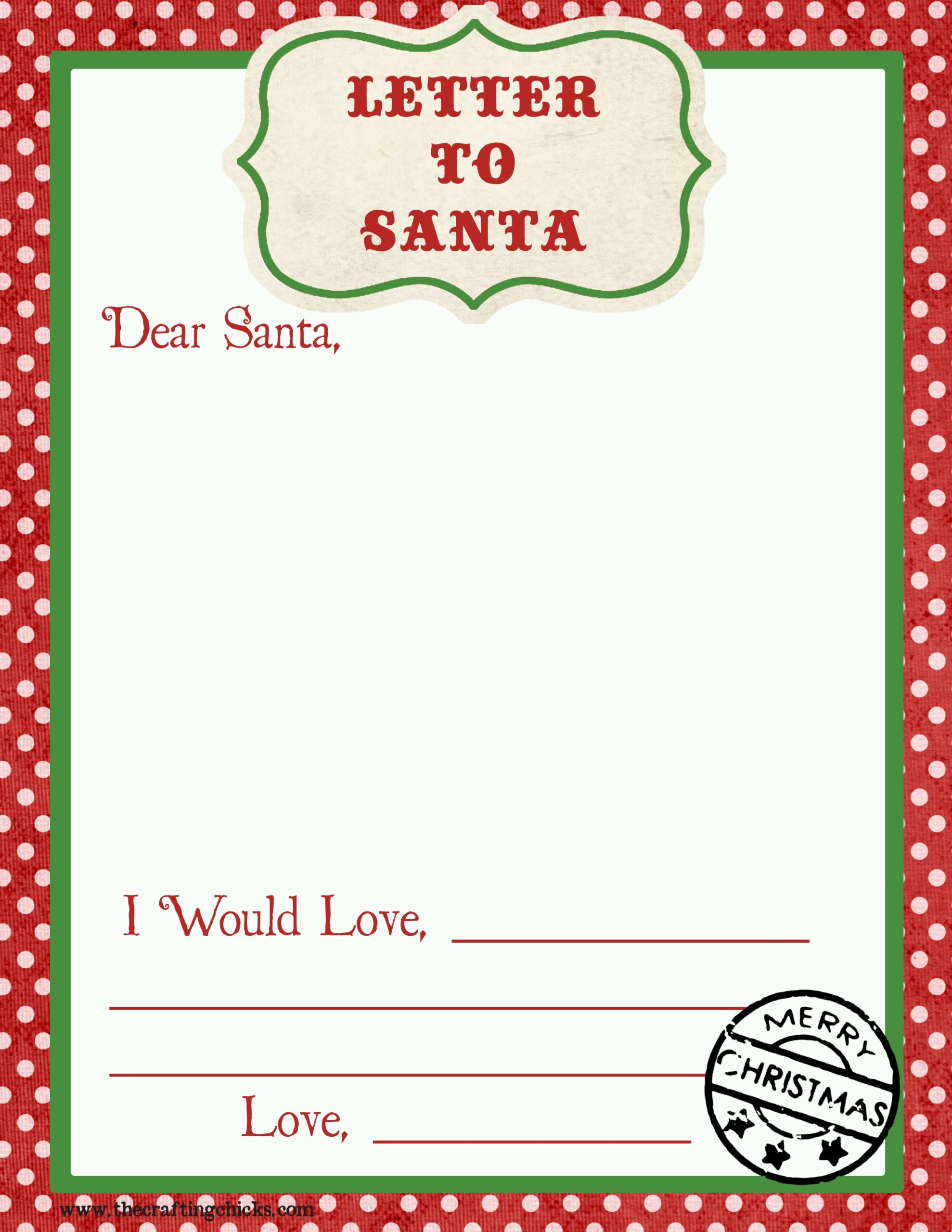 free printable letter from santa template