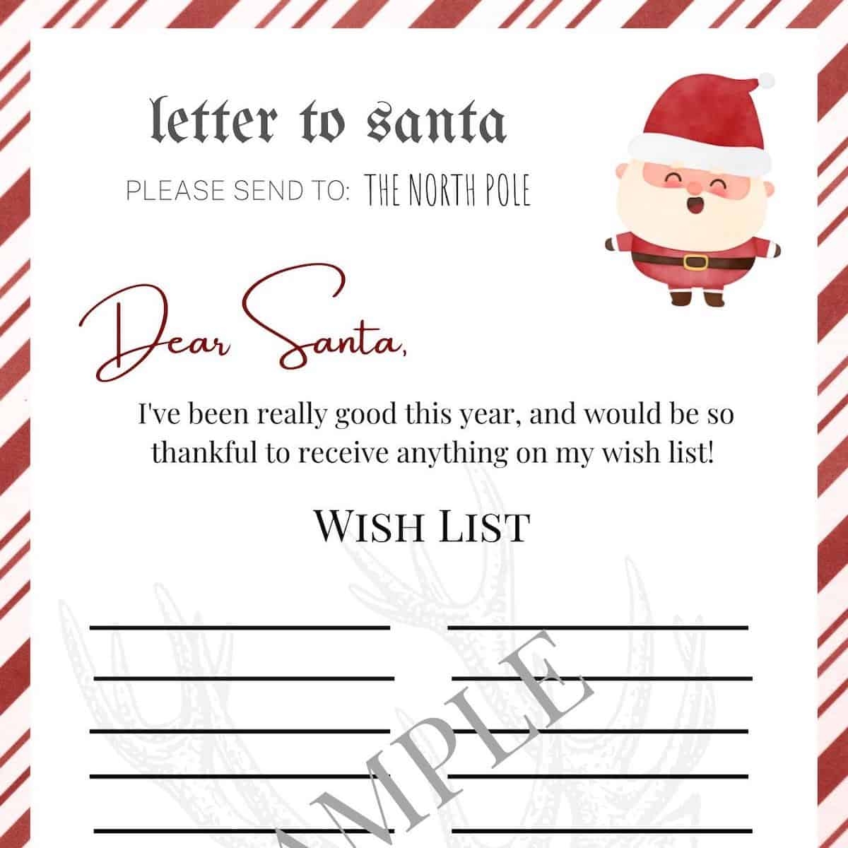 letters to santa template printable