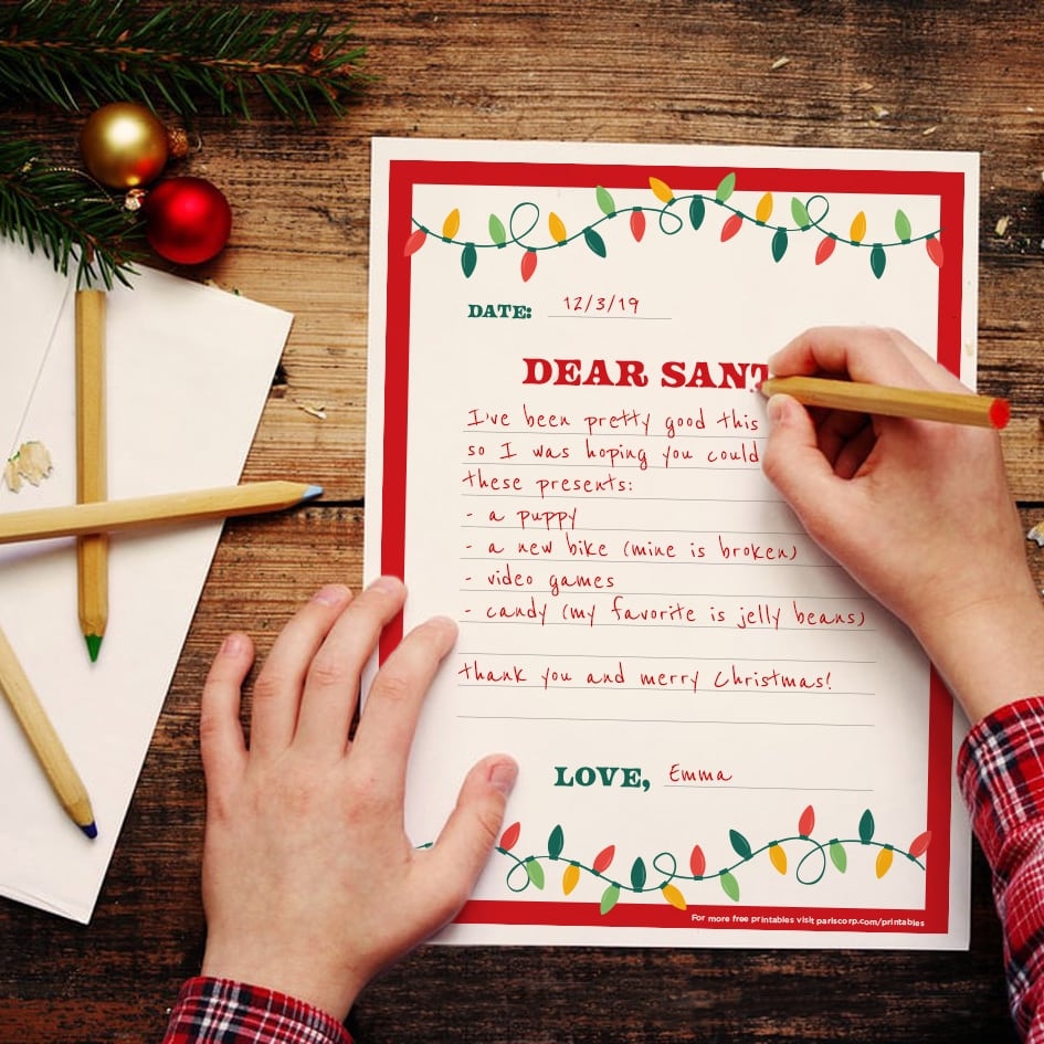 printable dear santa letter