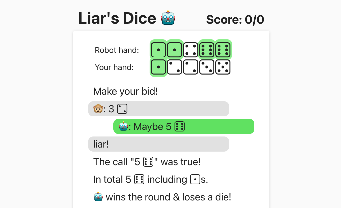 Liar s Dice By Self Play Towards Data Science