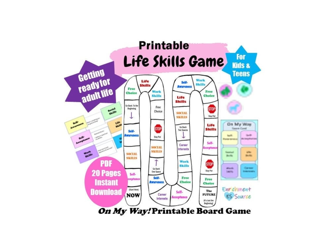 Life Skills Printable Board Game Counseling Group Game Adult Transition Game Kids Social Skills Activity Learning Important Life Lessons Etsy UK