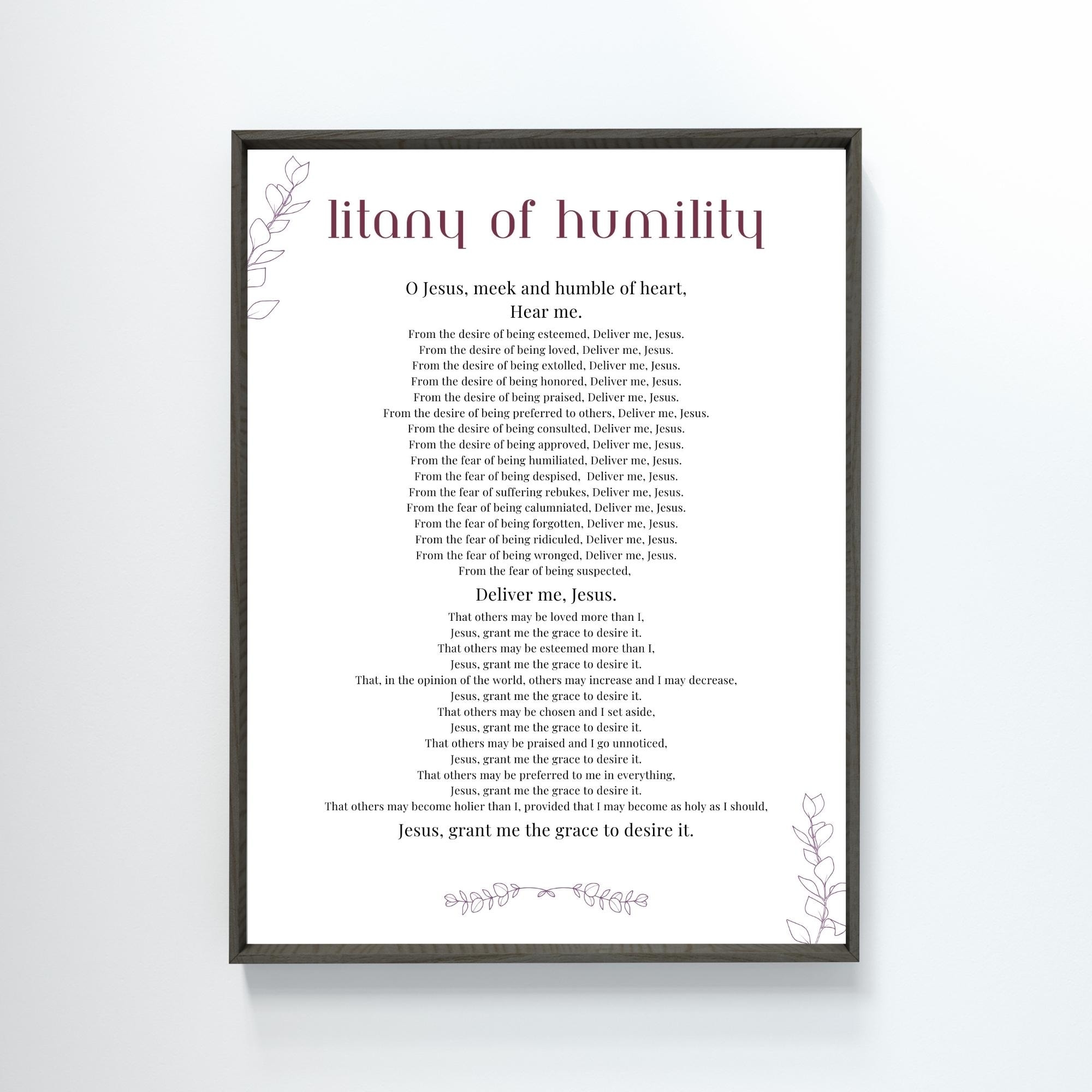 Litany Of Humility Prayer PDF Printable Catholic Prayer For 