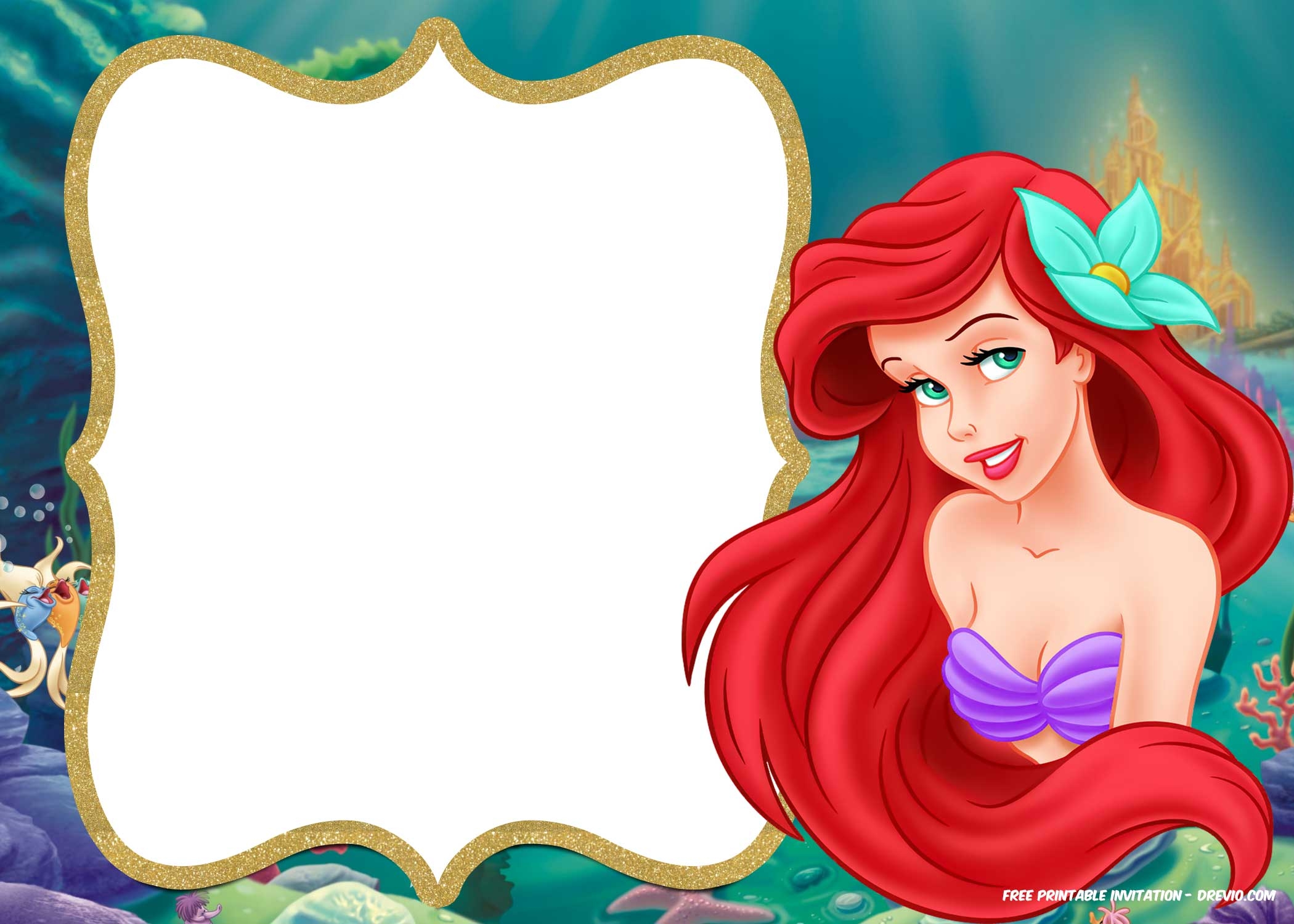 Little Mermaid Royal Invitation Templates