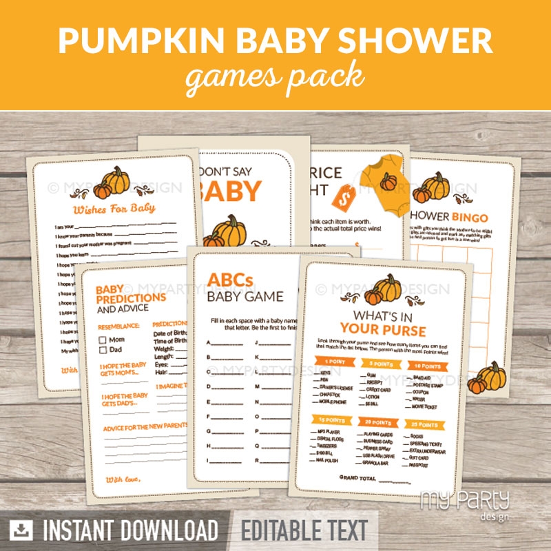 Little Pumpkin Baby Shower Printable Baby Shower Games