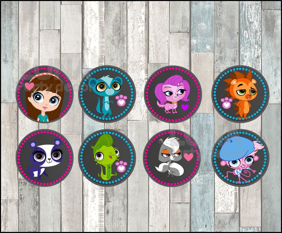 Littlest Pet Shop Chalkboard Toppers Instant Download Printable Littlest Pet Shop Party Cupcakes Topper Littlest Pet Shop Toppers Etsy