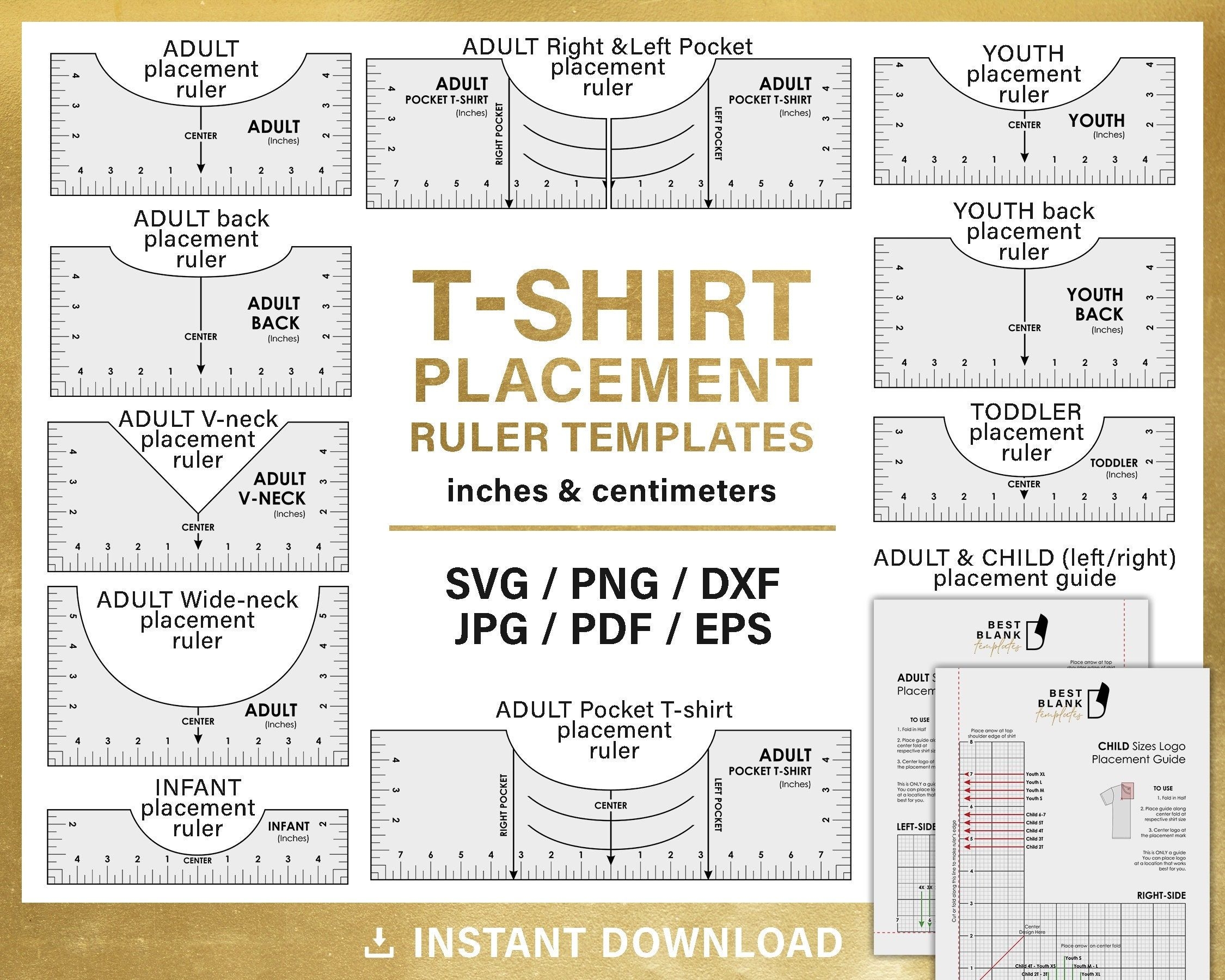 printable embroidery placement ruler