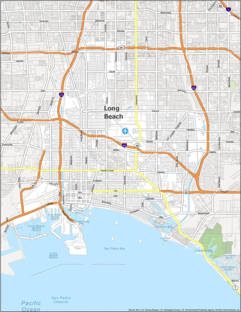 Long Beach California Map GIS Geography