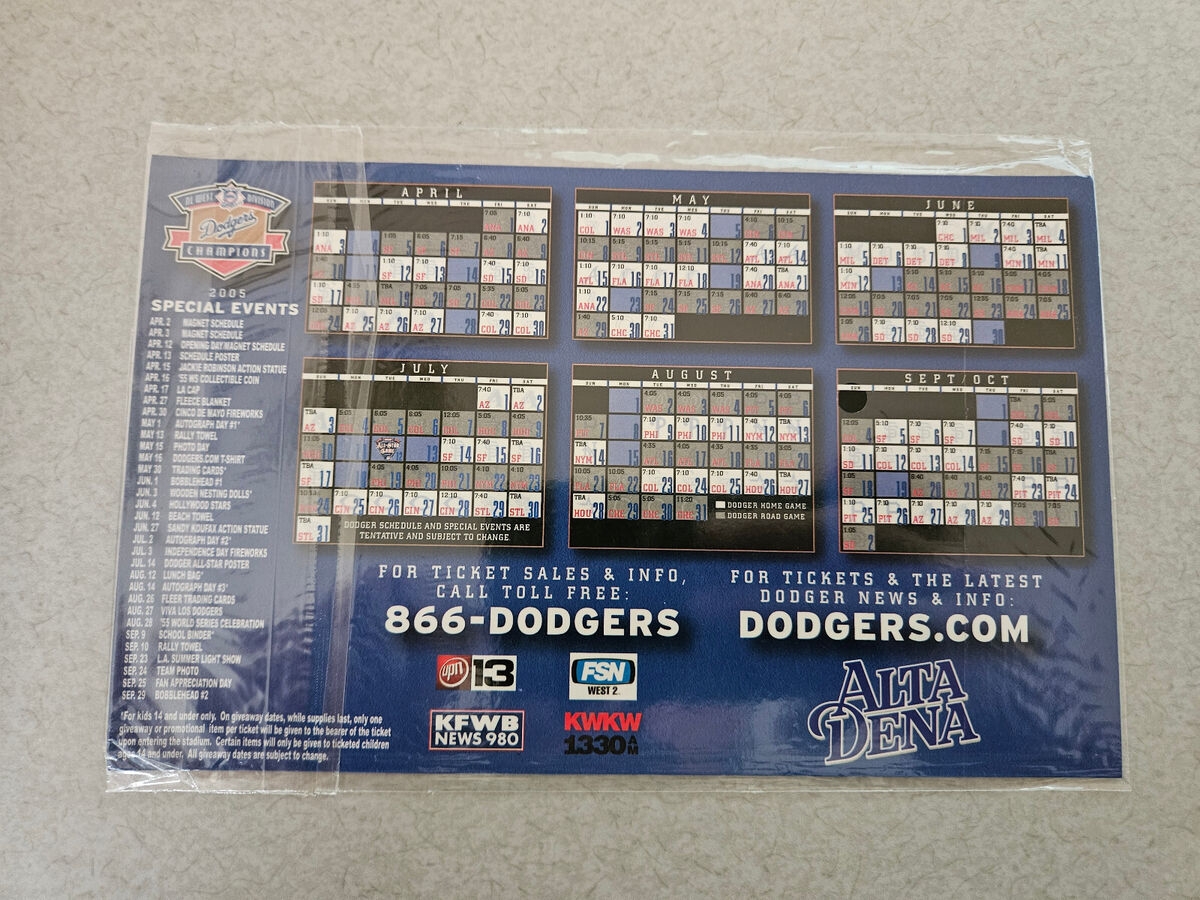 Los Angeles Dodgers Baseball Vintage Sports Schedules For Sale EBay Worksheets Library