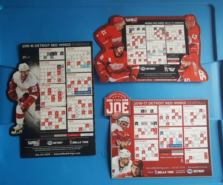 Lot Of 3 Detroit Red Wings 2014 15 2015 16 2016 17 Magnetic Schedules EBay
