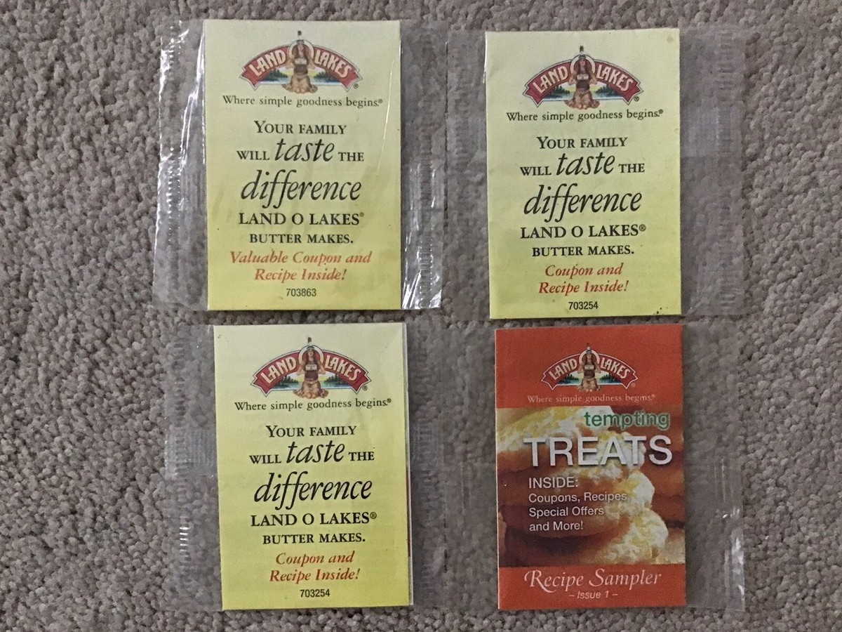 Lot Of 4 Vintage NEW IN SEALED PACKAGING Land O Lakes Coupons Recipe Sampler EBay