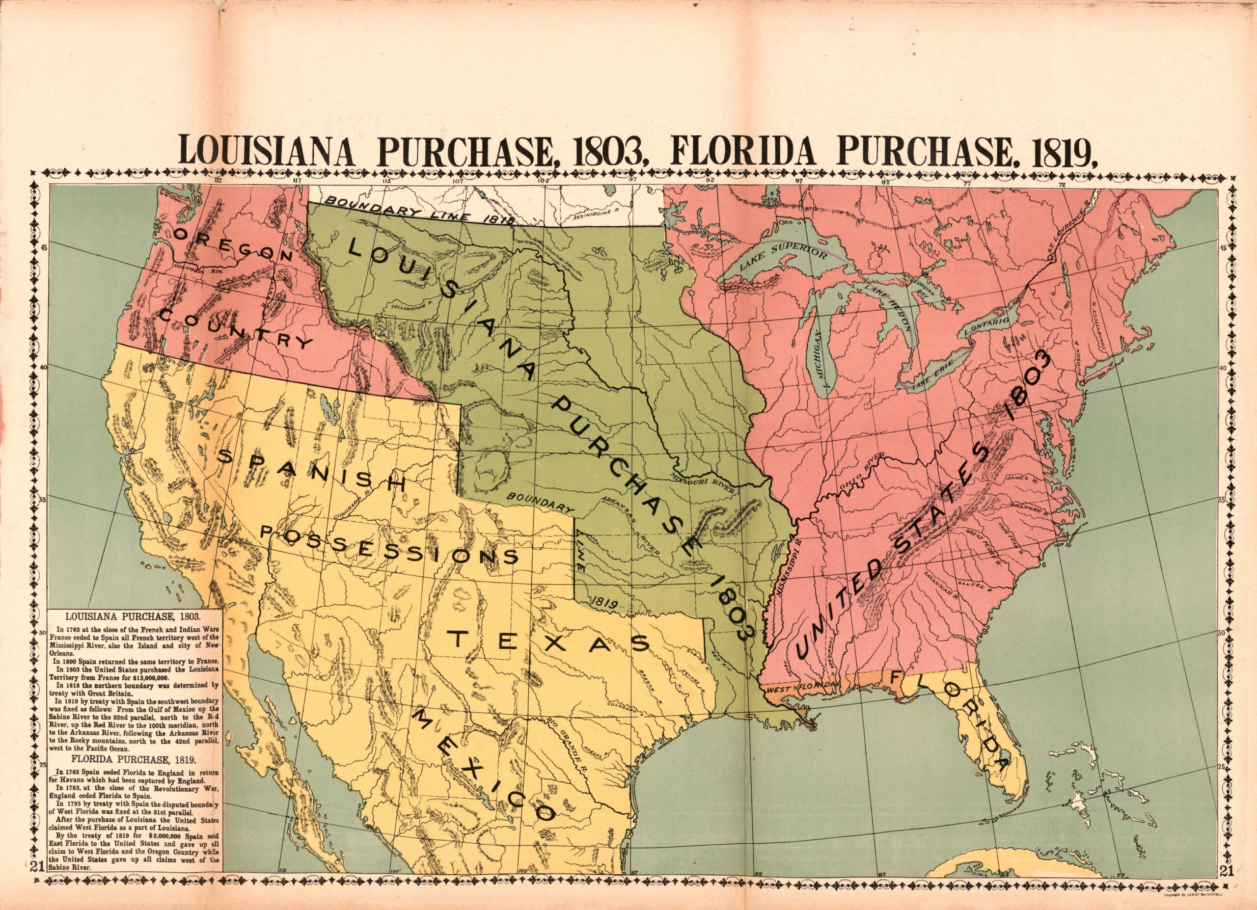 Louisiana Purchase 1803 Florida Purchase 1819 Library Of Congress Louisiana Purchase 1803 Florida Purchase 1819 Library Of Congress