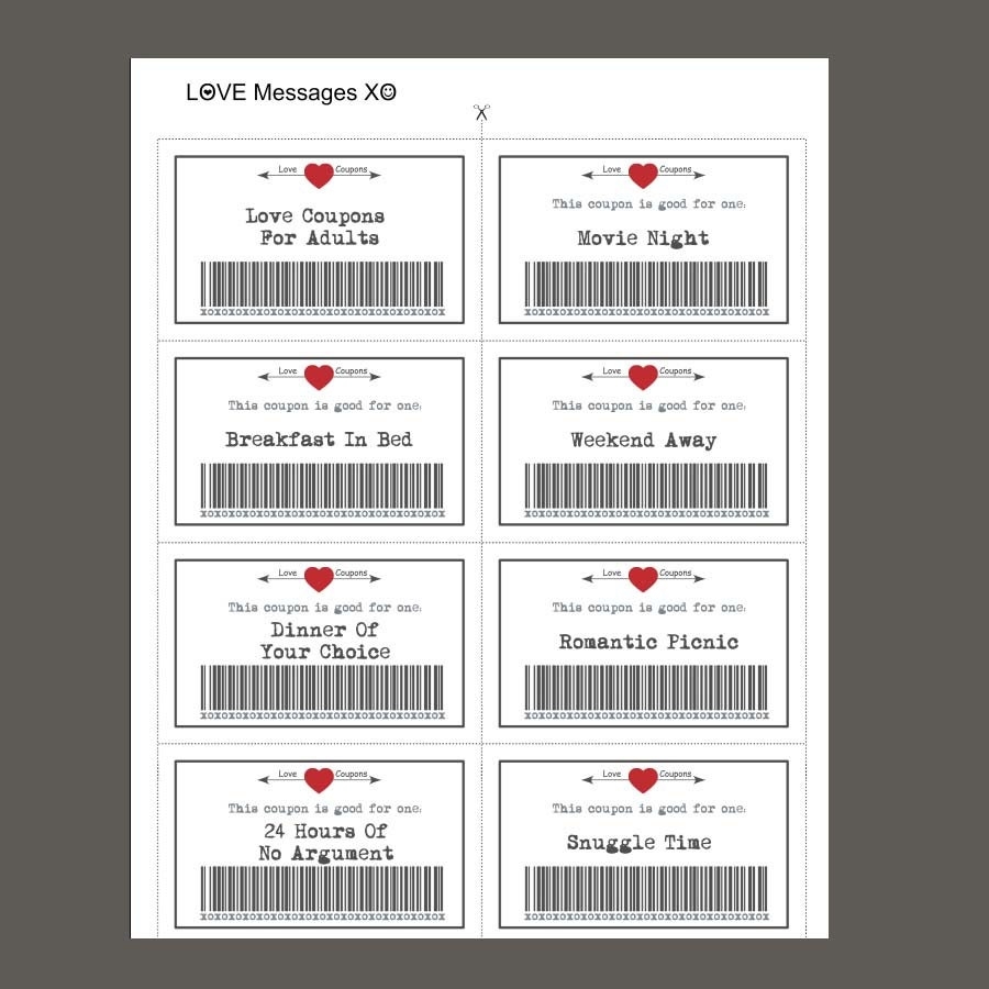 Love Coupons 39 Printable Coupons Valentine Printable Worksheets Library