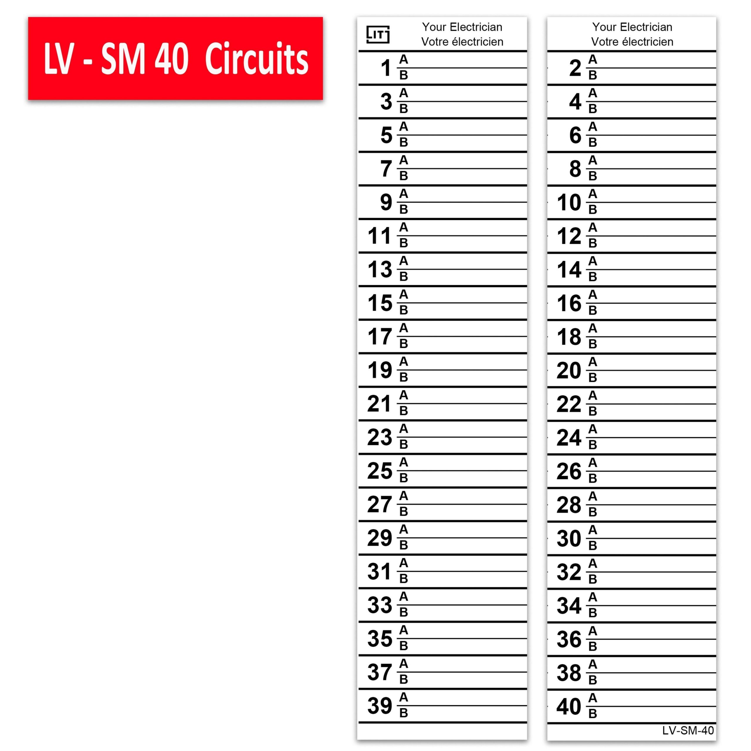 LV Replacement For Siemens Circuit Breaker Panel Directory Labels 