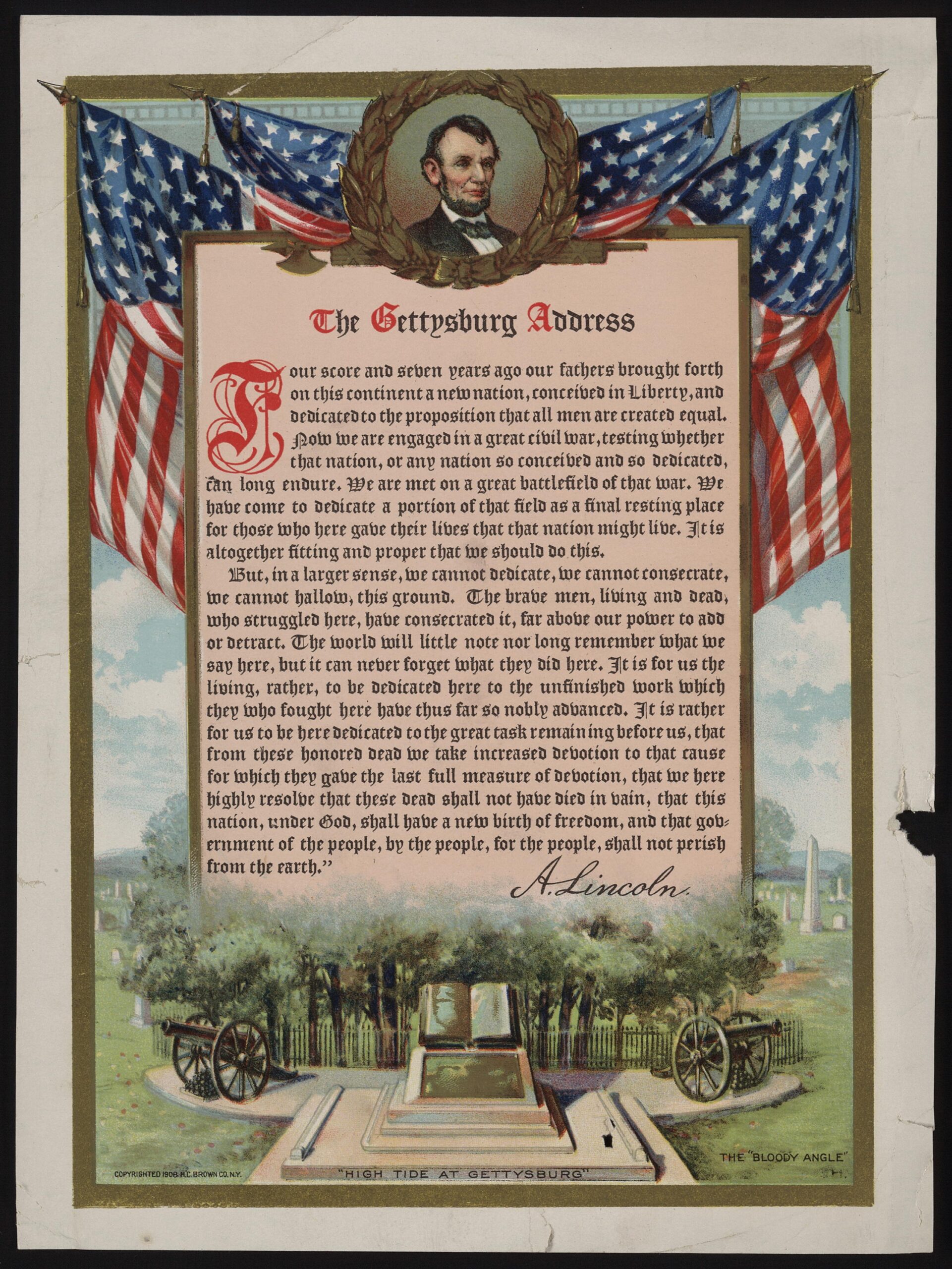 M C Brown Copy Of The Gettysburg Address Library Of Congress