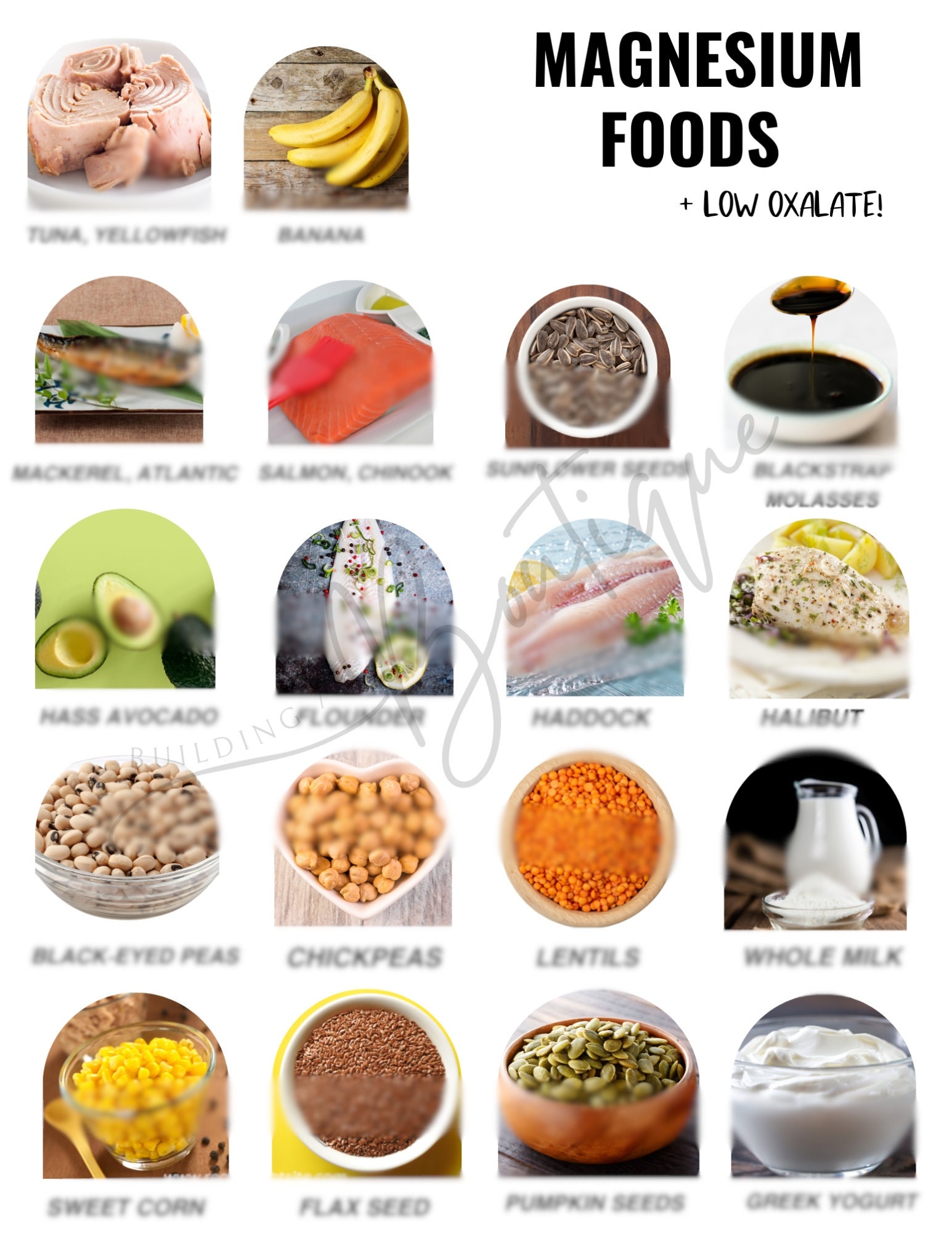 printable magnesium rich foods chart