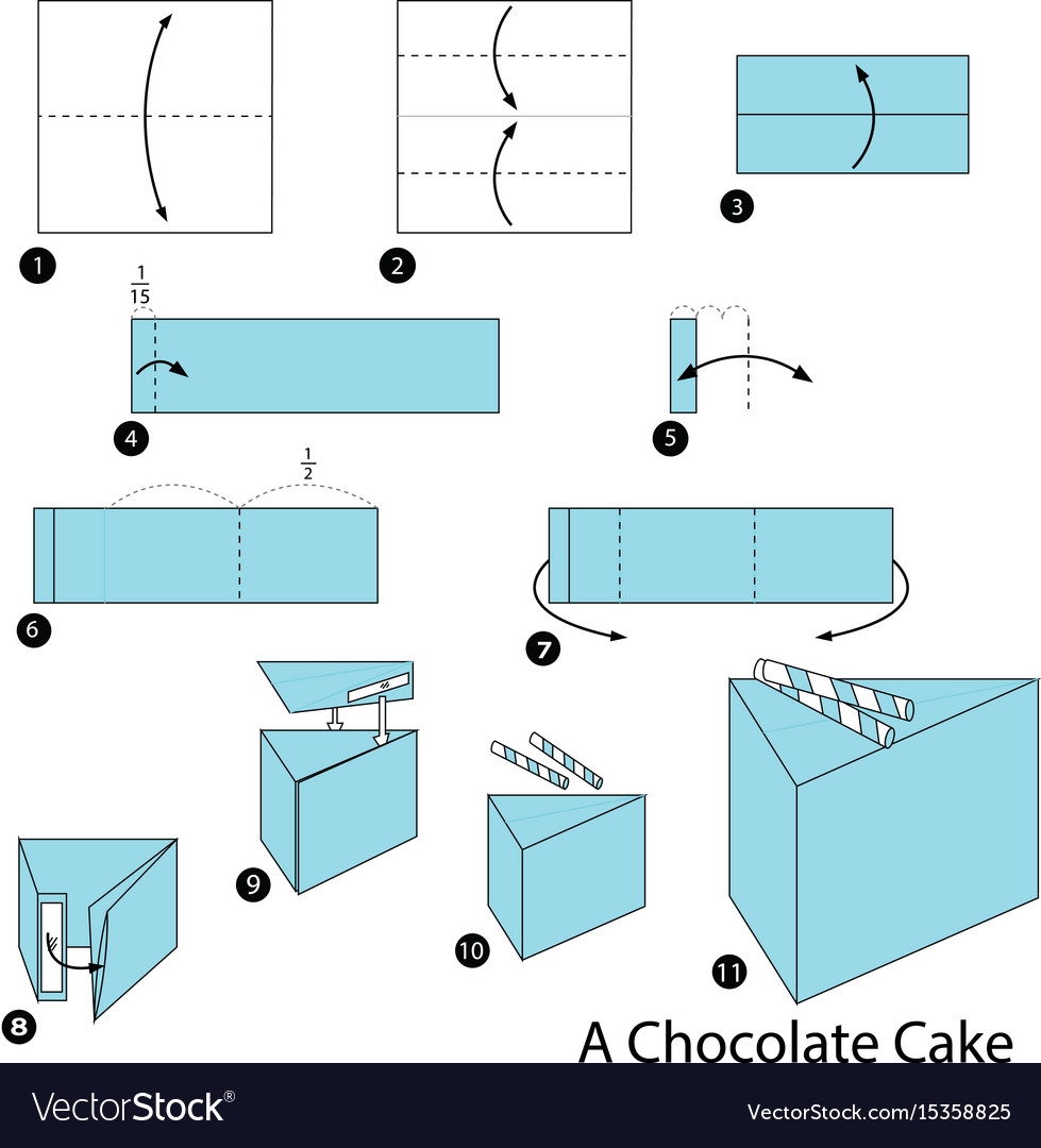 Make Origami A Chocolate Cake Royalty Free Vector Image