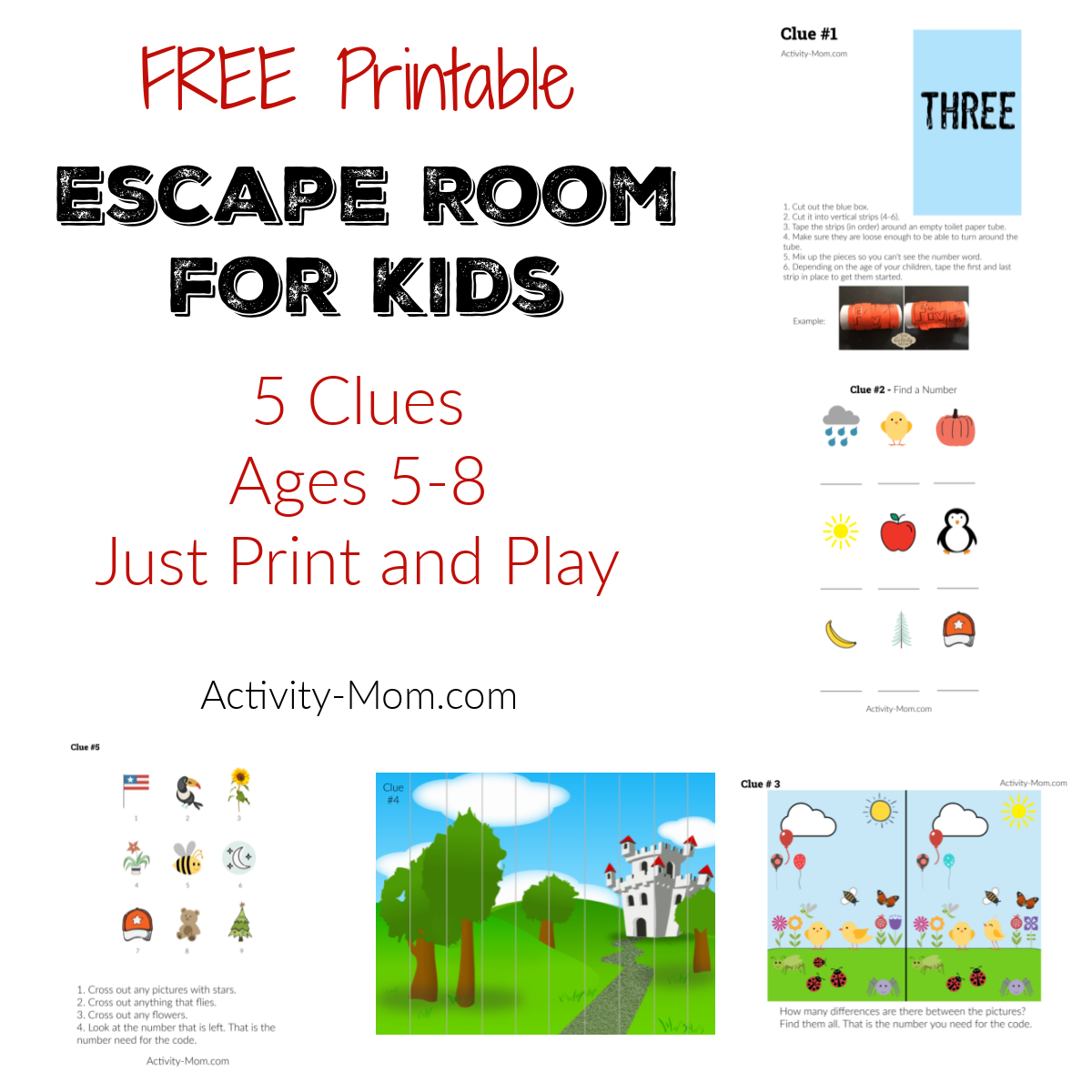 Make Your Own Escape Room Challenge For Kids FREE Printable 