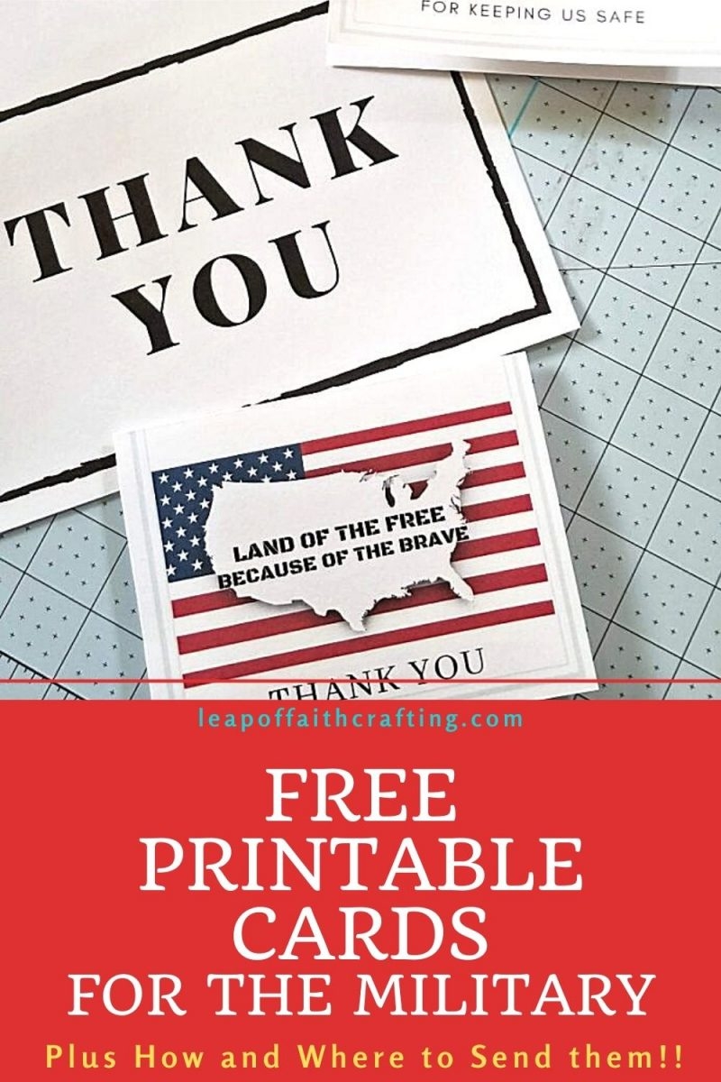 military thank you cards free printable