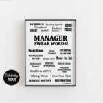 Manager Swear Words PRINTABLE Office Sign Funny Manager Gift 