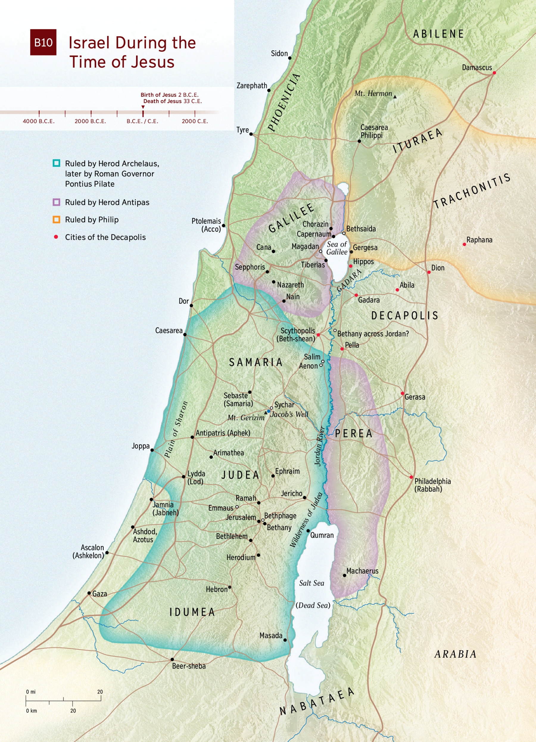 Map Israel In Jesus Time NWT Map Israel In Jesus Time NWT