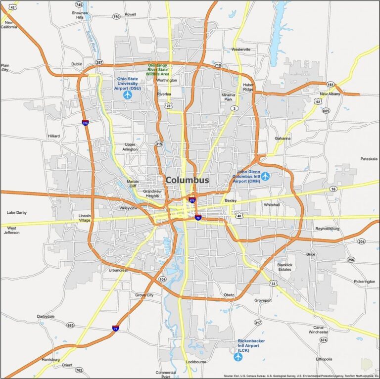 Map Of Columbus Ohio GIS Geography