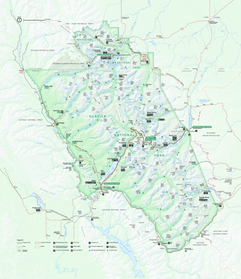 Map Of Glacier National Park U S Geological Survey