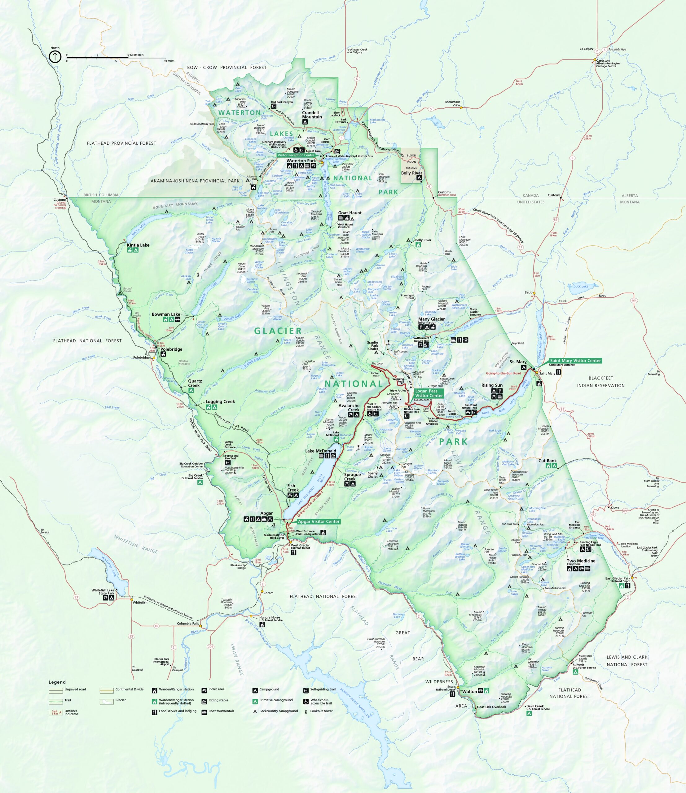 Map Of Glacier National Park U S Geological Survey Map Of Glacier National Park U S Geological Survey