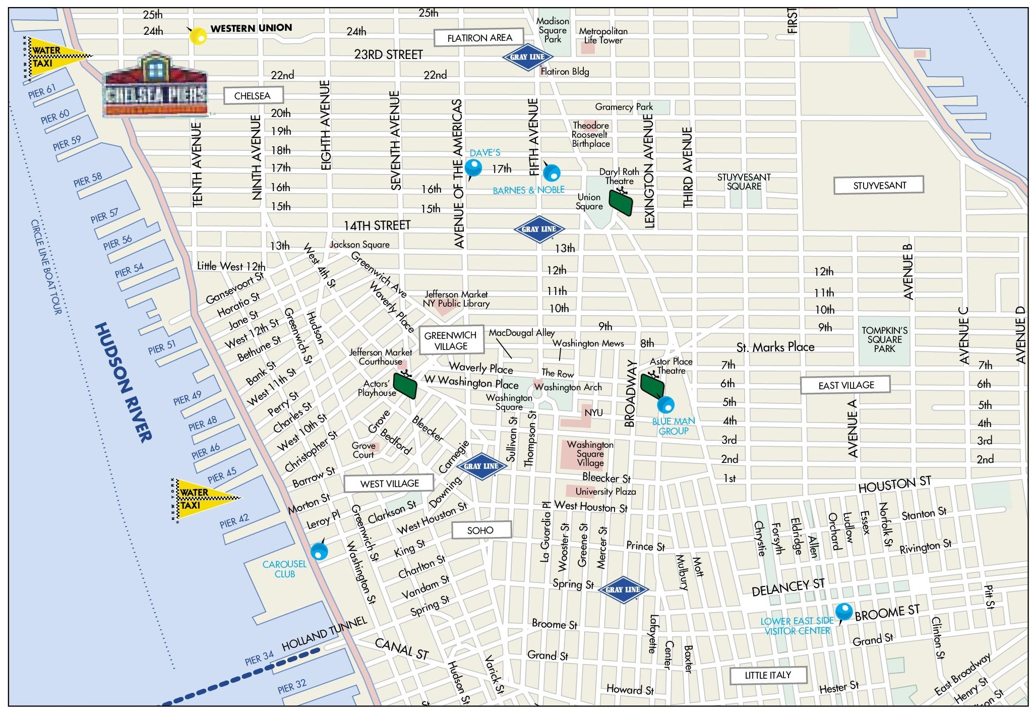 Map Of Greenwich Village Chelsea Soho And Little Italy Ontheworldmap
