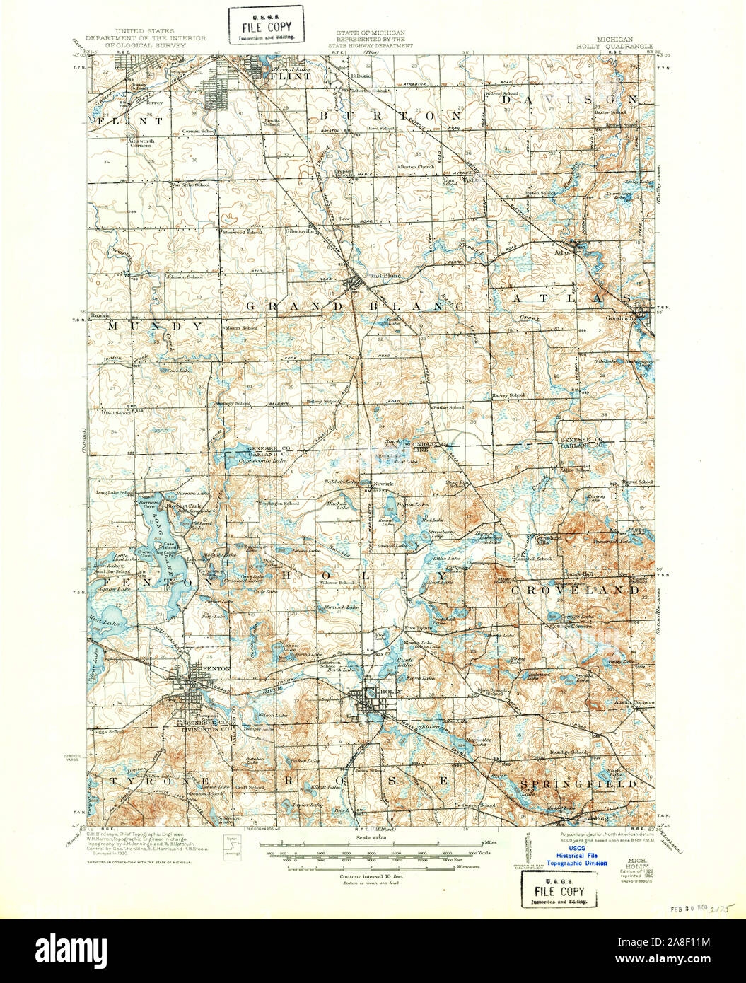 printable map of holly michigan