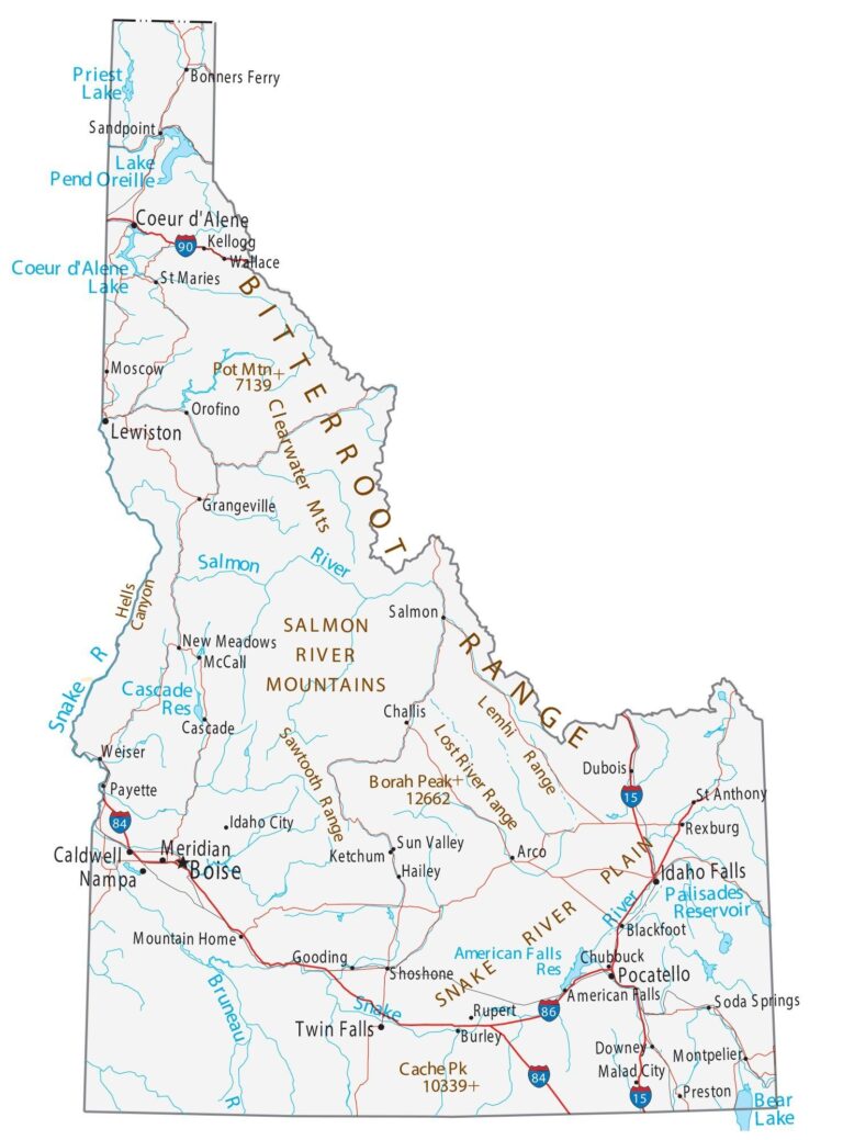 Map Of Idaho Cities And Roads GIS Geography