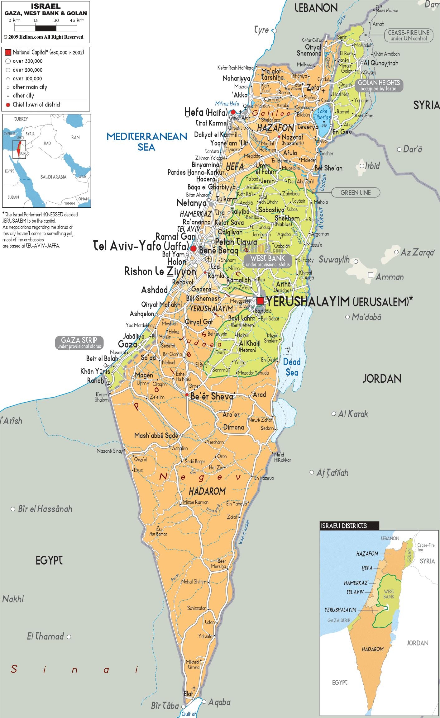 Map Of Israel Offline Map And Detailed Map Of Israel