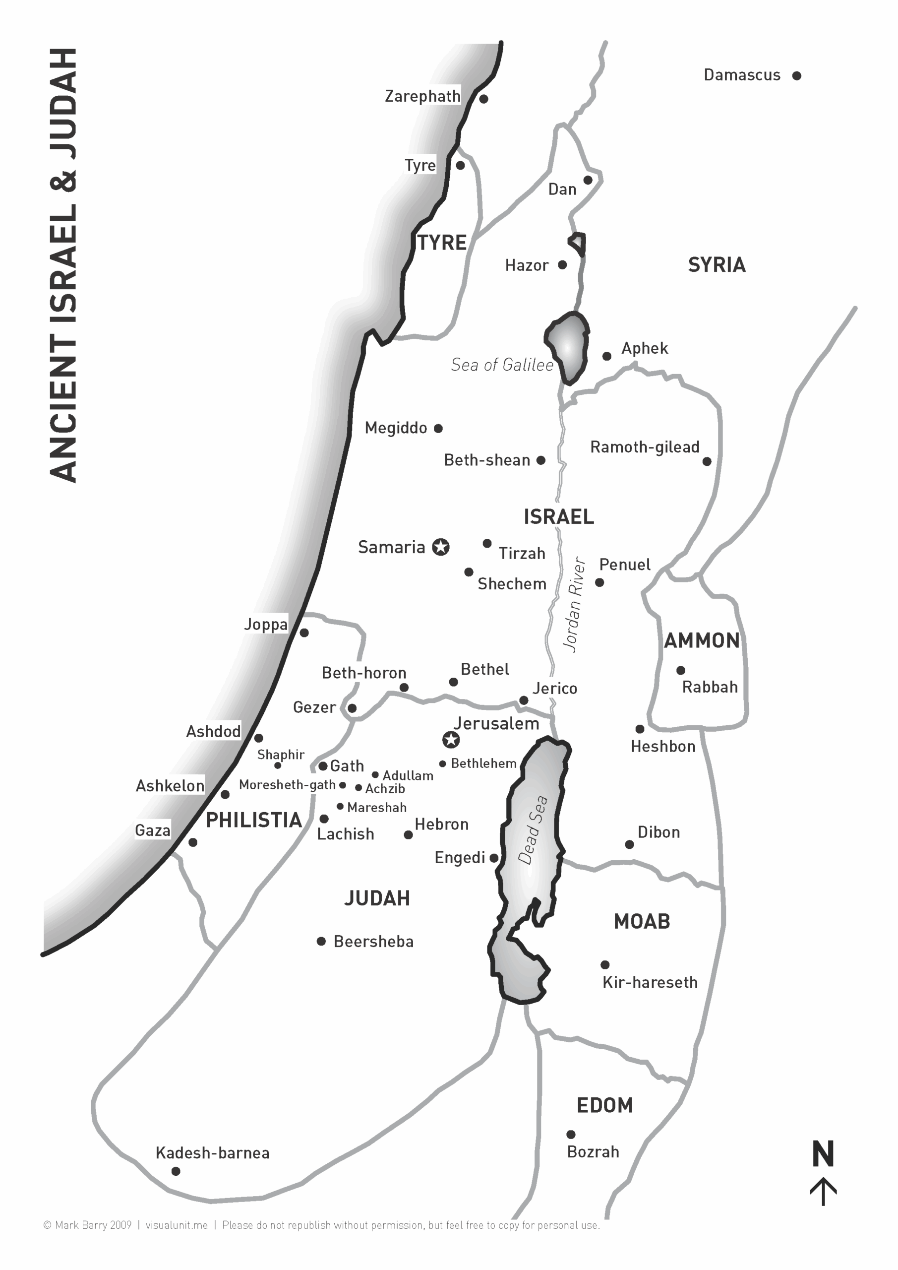 Map Of Israel U0026 Judah VISUAL UNIT