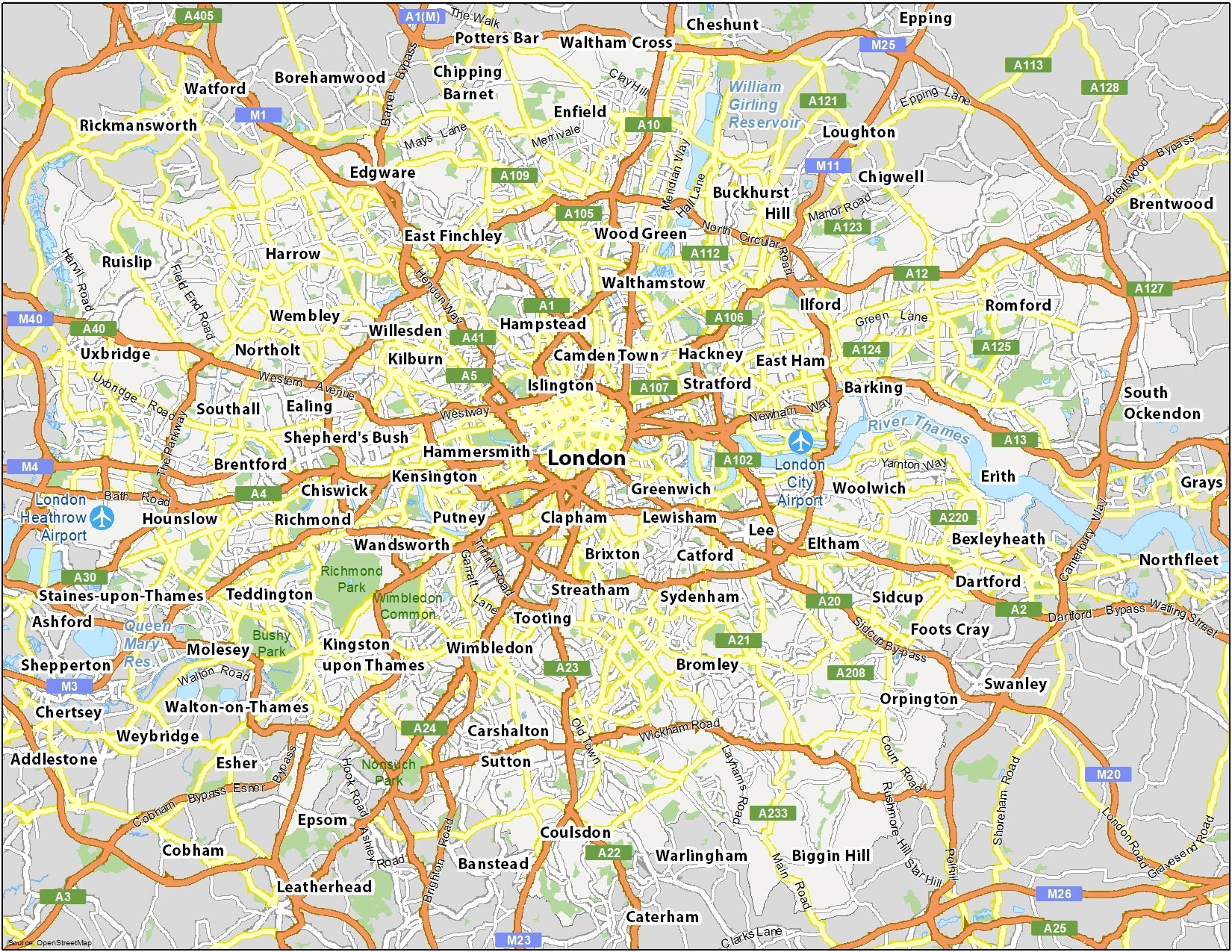 london tourist map printable