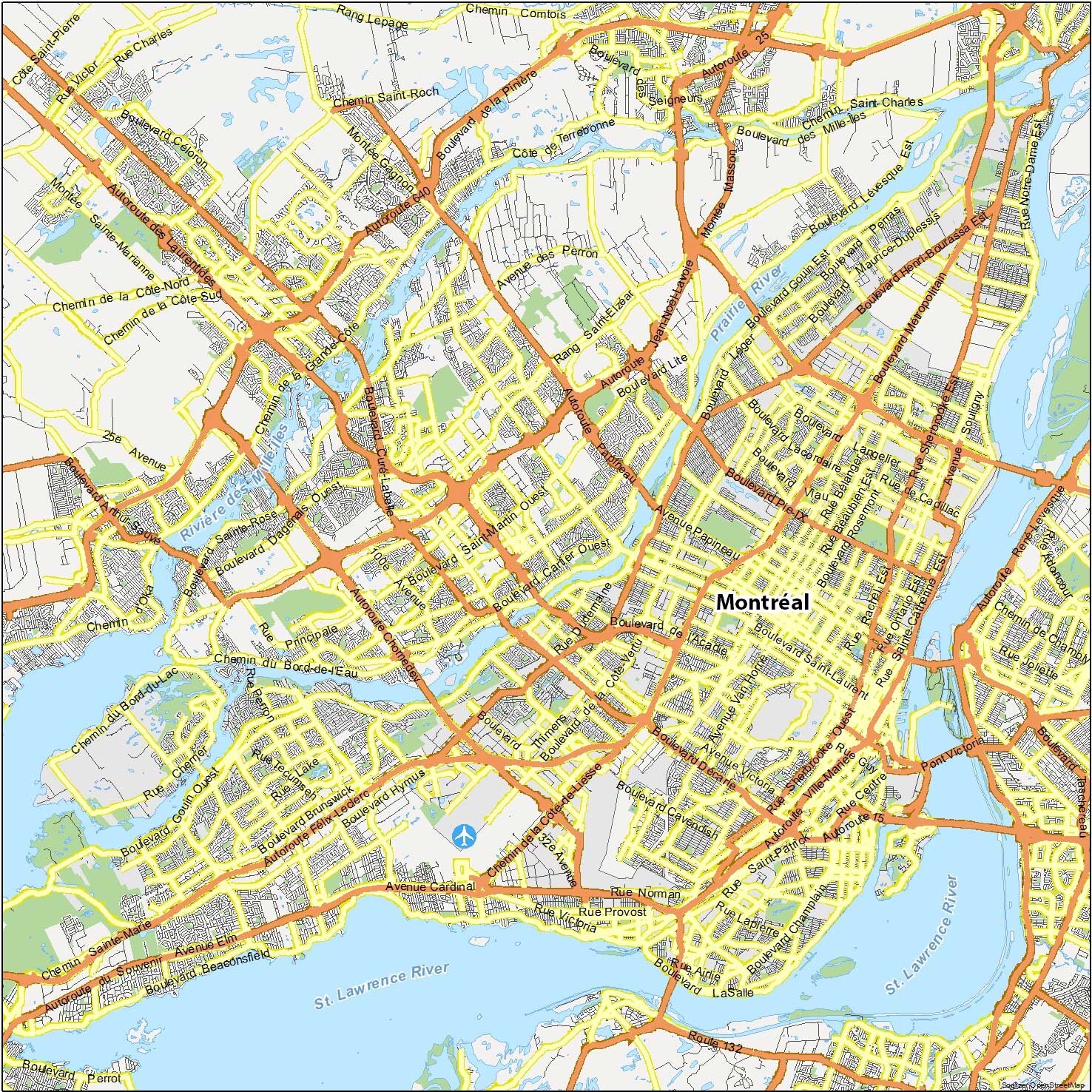 Map Of Montreal Quebec GIS Geography